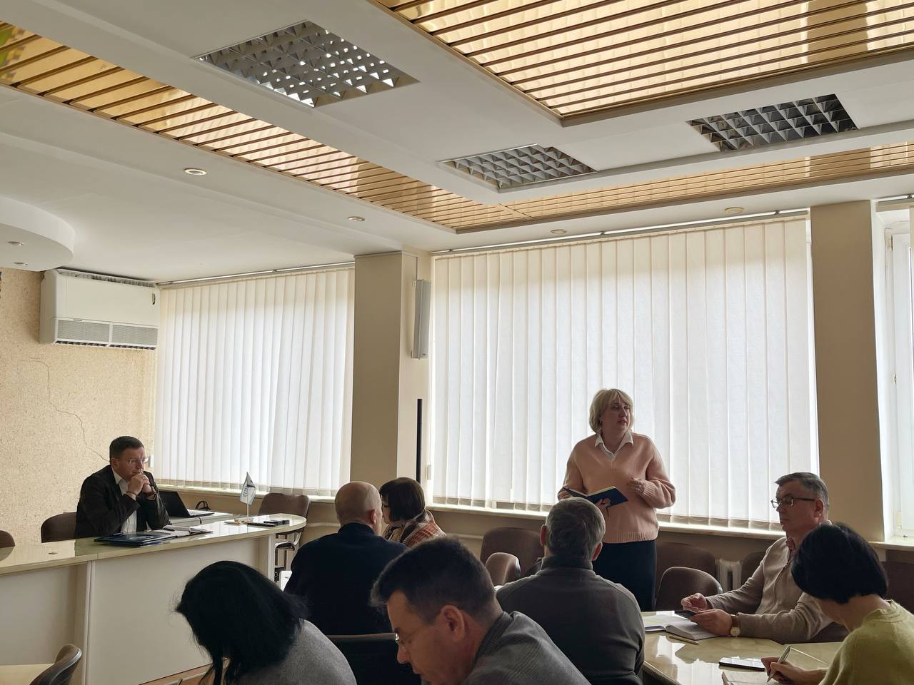 Kadr z movy prorektorky iz naukovoi roboty ta mizhnarodnoho spivrobitnytstva Iryny Zadorozhnoi